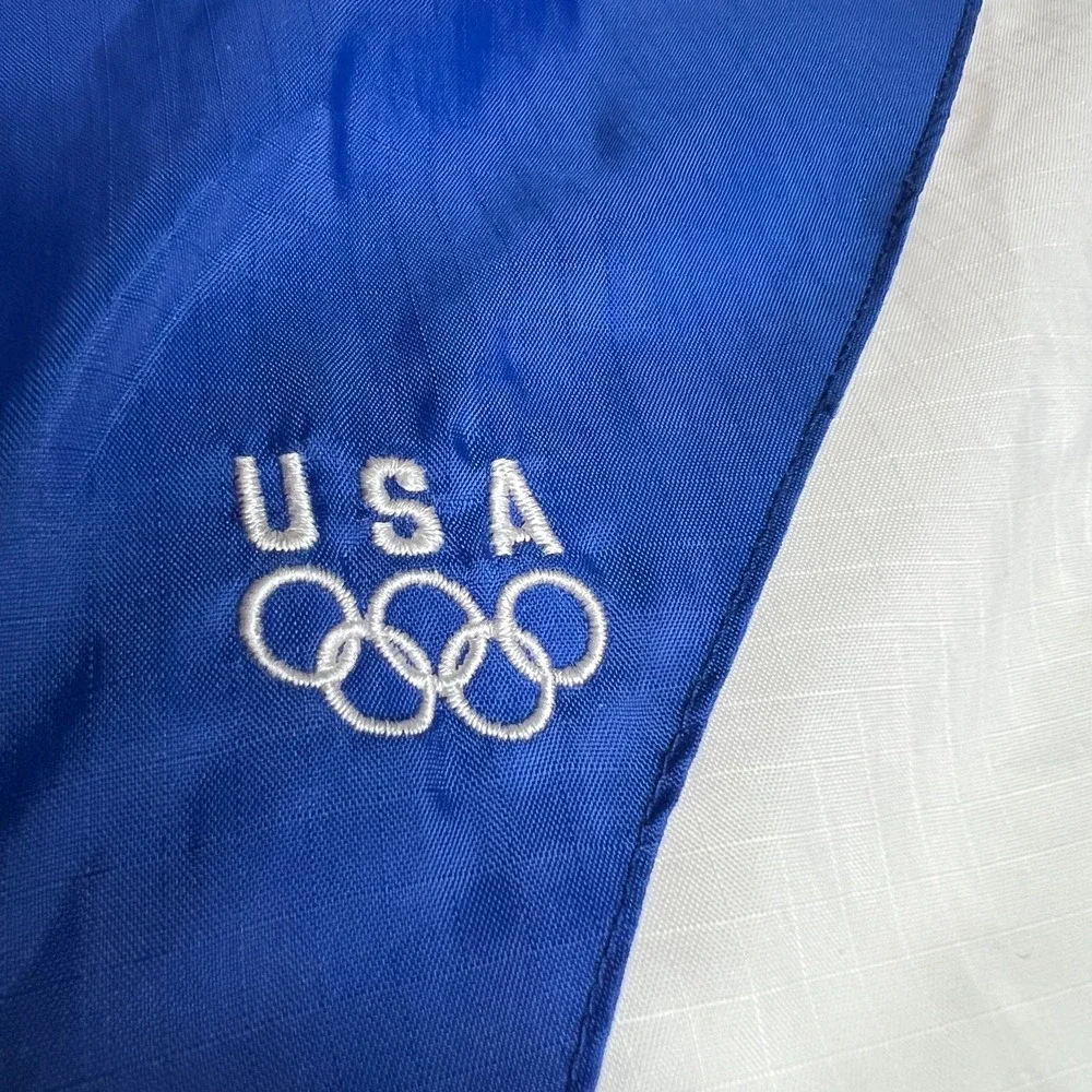 Vintage USA Olympics Windbreaker Jacket Black Blue White JCPenney Exclusive 90s